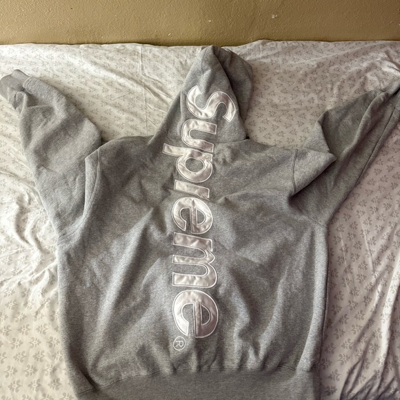 Supreme Heather Gray Logo Hoodie